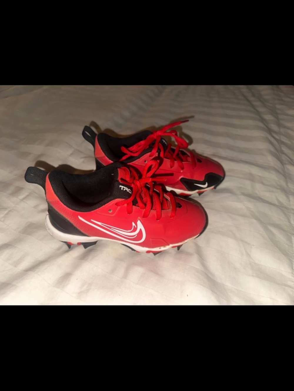 Nike Red, Black and White Youth Baseball Cleats